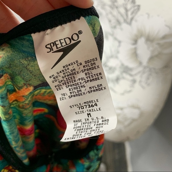 Vintage Speedo Swim Top Bright Iguana Print Medium - Picture 4 of 4